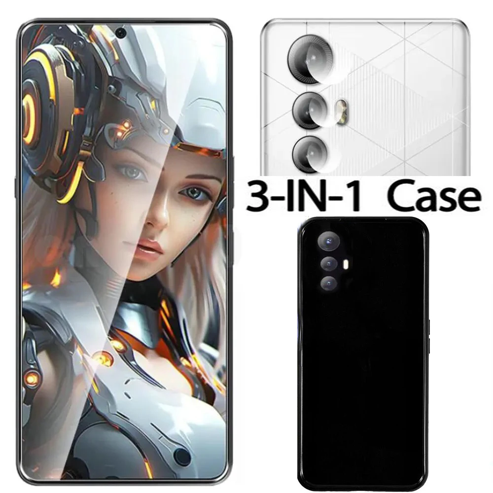 3-in-1 Case + Camera Tempered Glass On For Cubot Max 5 Screen Protector Glass For Cubot Max 5