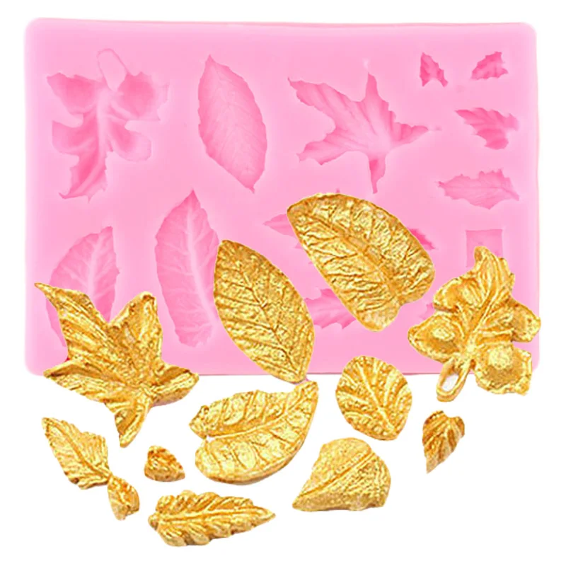 Maple Leaf Silicone Mold Chocolate Gumpaste Moulds Leaves Cake Border Fondant Molds DIY Party Cake Decorating Tools Resin Mould