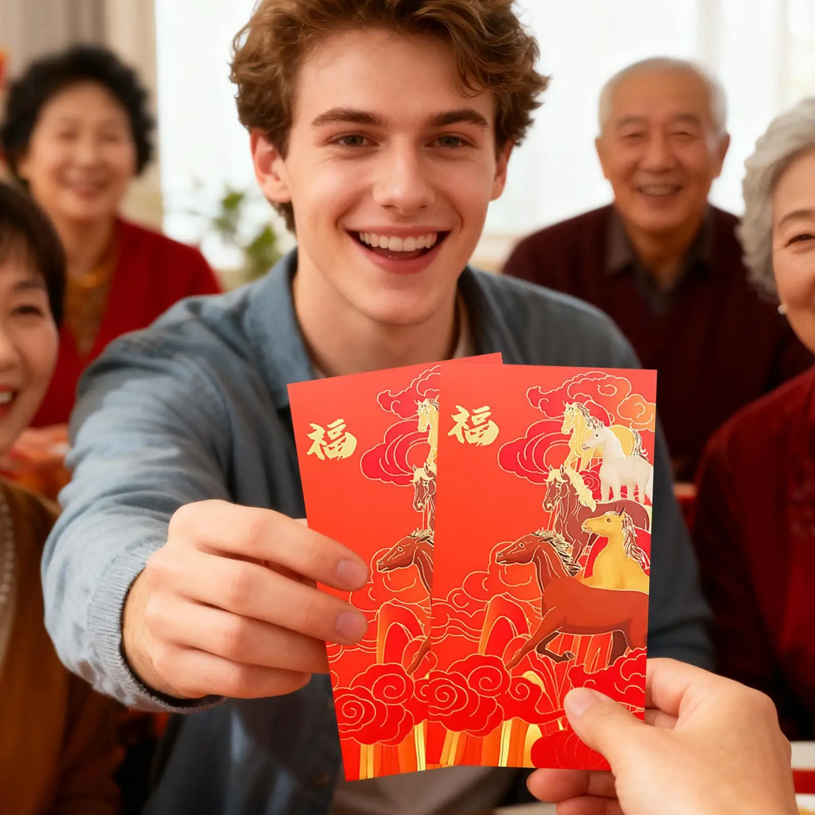 Chinese New Year Red Envelopes Portable Cash Money Packet Money Envelopes for Cash for Spring Festival Wedding Christmas