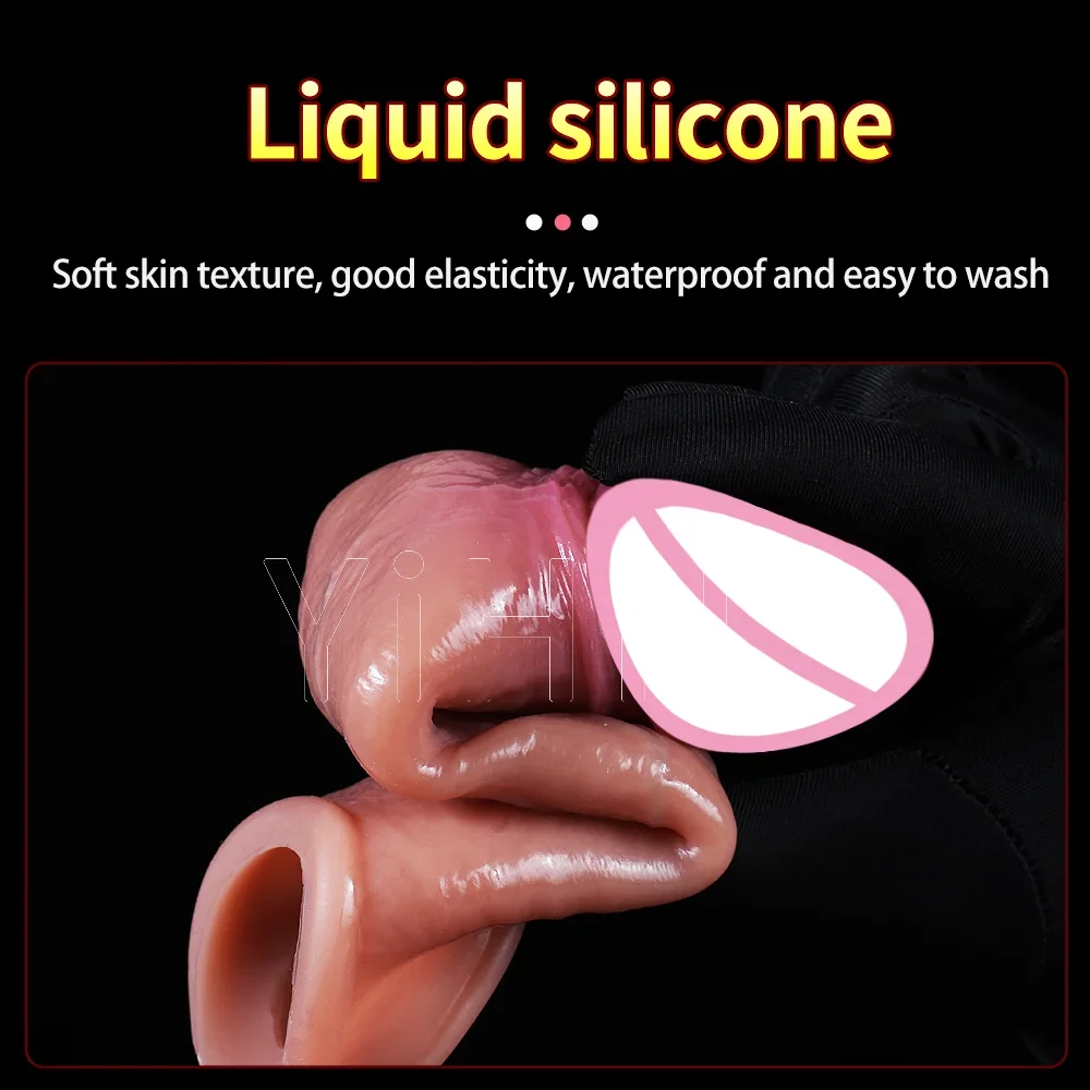 Realistic Reusable Silicone Penis Sleeve for Men