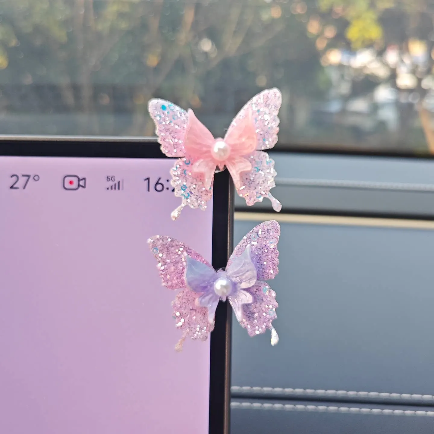 1PC New 3D Butterfly Car Ornament Creative Healing Cute Fresh Center Console Decor Universal Auto Interior Decor Accessories