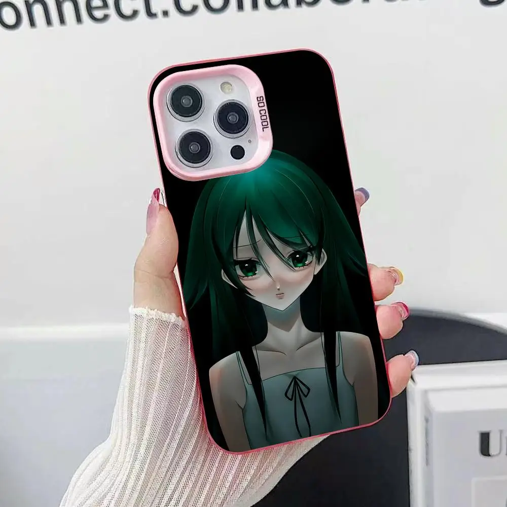 Saya no Uta حافظة هاتف محمول لهاتف آيفون 17 16 15 14 13 12 11 X XR XS 8 7 Pro Max Plus غطاء وردي شفاف للهاتف الذكي جميل