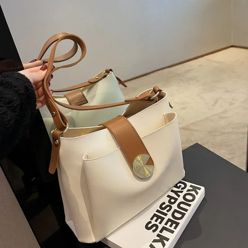 Loerss Pu Lederen Schoudertassen Dames Casual Effen Kleur Mode Rits Crossbody Tassen 2023 Nieuwe Designer Boekentassen Handtassen