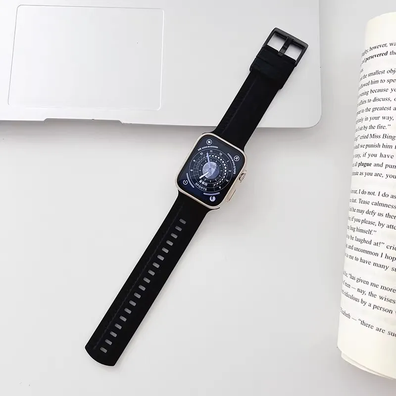 Cinturino sportivo per cinturini Apple Watch 44mm 40mm 41mm 45mm 49mm 38mm 42mm Bracciale in silicone iwatch Serie 10 9 8 SE 7 3 6 5 4 Ultra 2