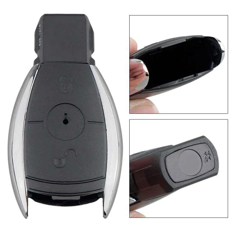 Cangkang Kunci Remote Mobil 2 Tombol Cocok untuk Mercedes Benz W203 W204 W211 MBKS18 Pengganti Casing Penutup Kunci Remote