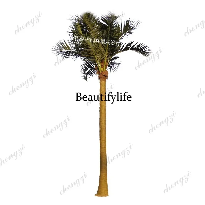 03 Simulated Coconut Tree Outdoor Theme Park Artificial FRP Coconut Tree Date Palm Landscape