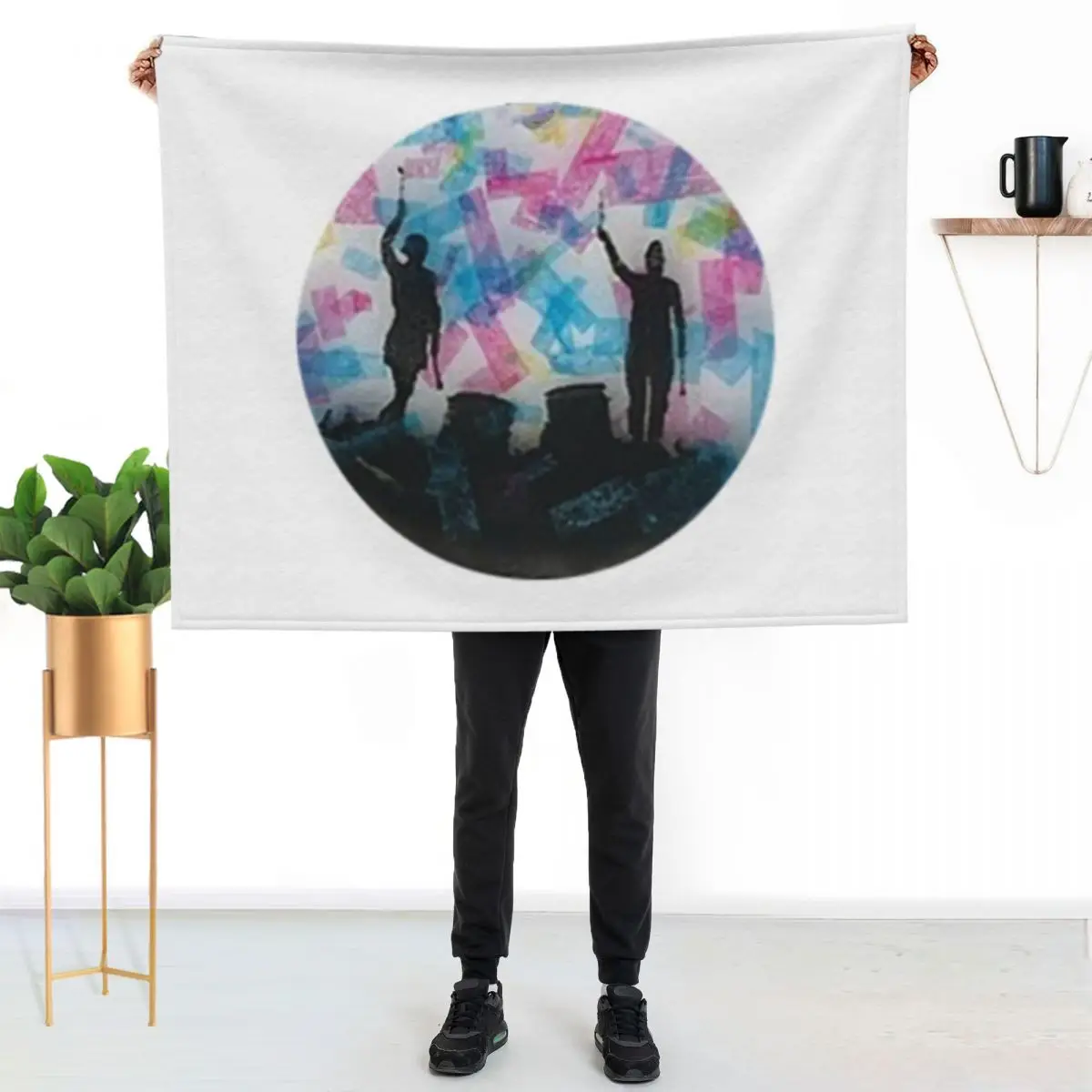 Silhouette Trees Confetti Throw Blanket for sofa Soft Big warm winter Tourist Soft Sofa Blankets