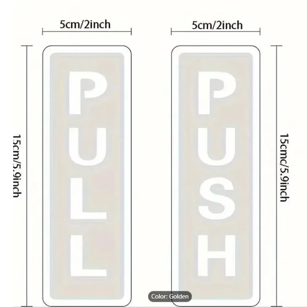2Pcs Acrylic Creative Door Stickers Push Pull Door Sign Stickers Simplicity Door Sign Decals for Home Restaurant Supermarket