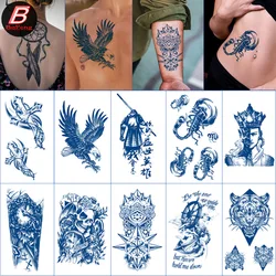 Autocollants de tatouage semi-continu imperméables à base de plantes pour hommes et femmes, jus, aigle, scorpion, dure 15 jours, faux, vente en gros