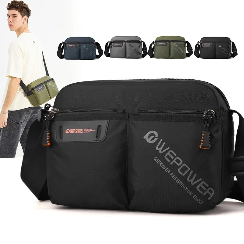

WEPOWER New style casual men's shoulder bag with wide capacity, men's bag, trendy canvas shoulder bag