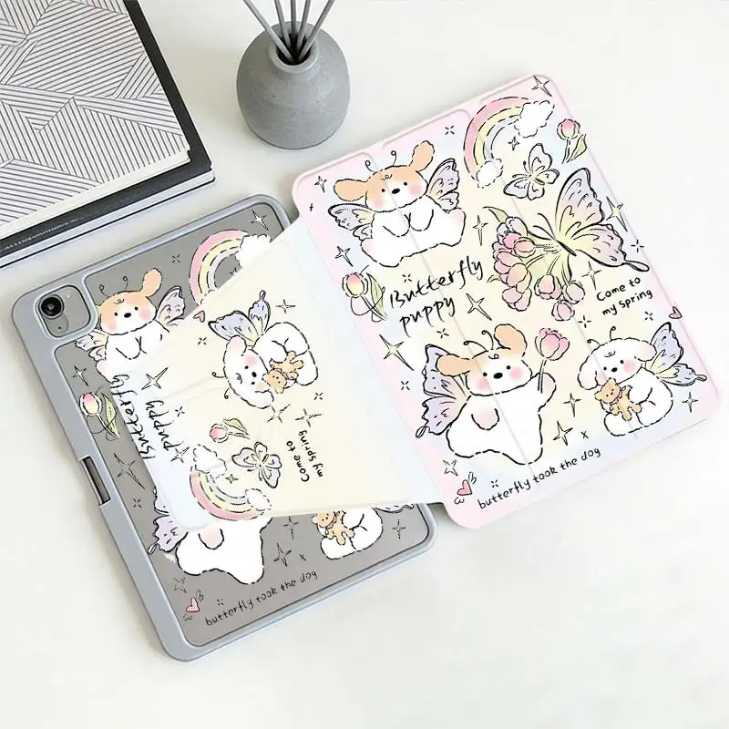 360°Rotatable Tri-Fold Stand Cover For iPad A16 2025 11 Air11/13 iPad 10.2 7/8/9 4/5 10.9 10th IPad Mini6 8.3 Pro 10.5 Pro11