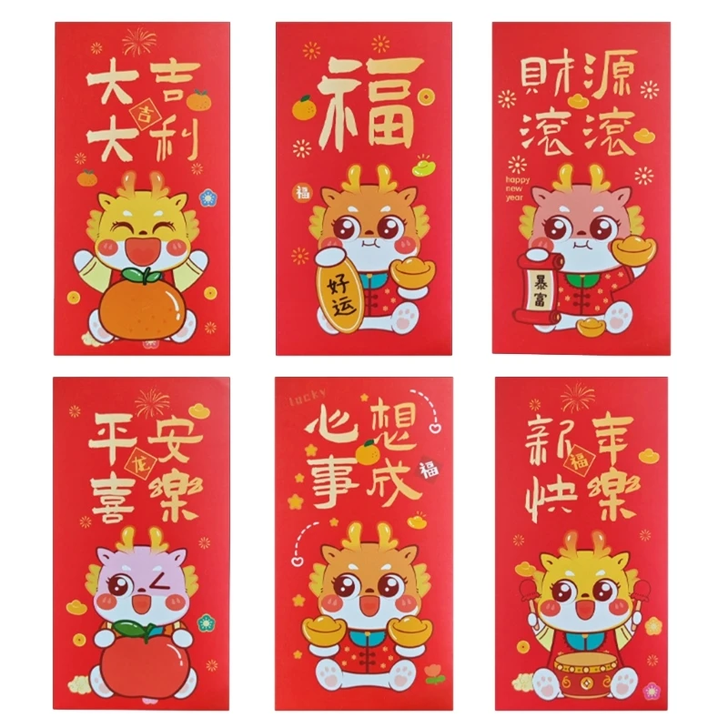 6 Miếng Túi Tiền May Mắn Màu Đỏ Năm Mới Cho Năm Mới, Đám Cưới