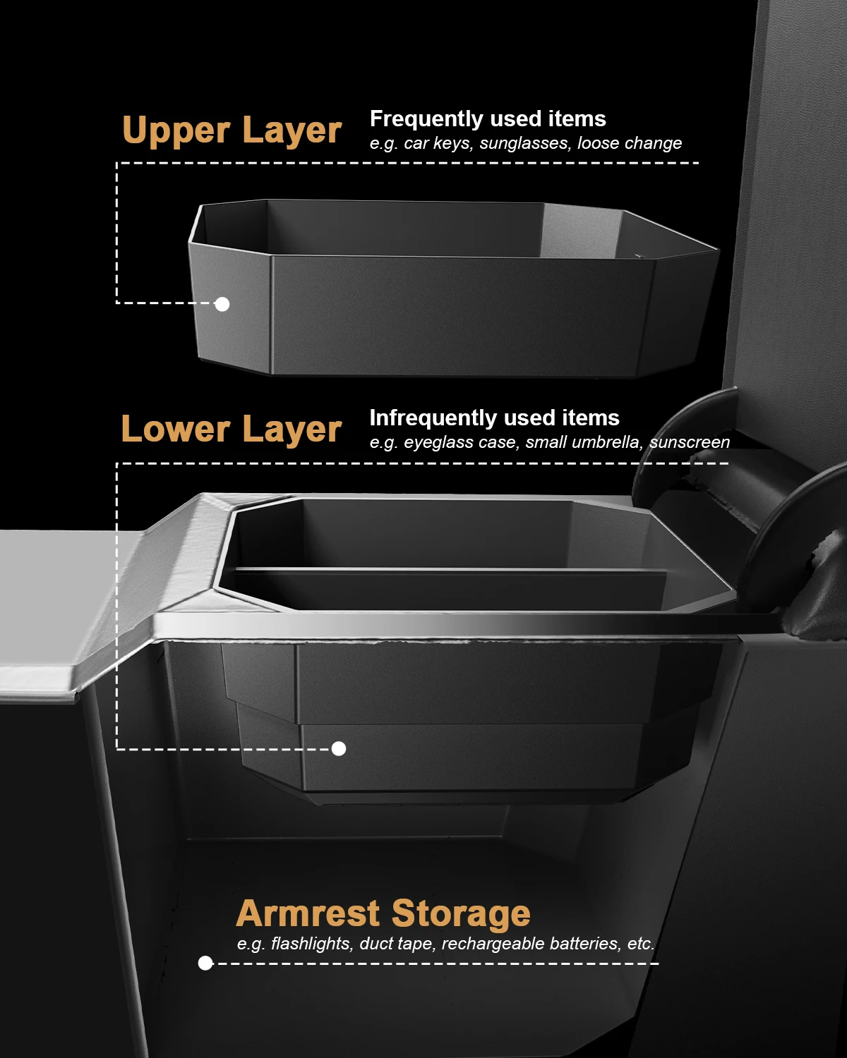 LFOTPP Car Central Storage Box für Hyundai Tucson NX4 Limited 2025 2026 Electronic Transmission Armrest Storage Box Auto Hyundai Tucson 2025 Zubehör – Detail 6