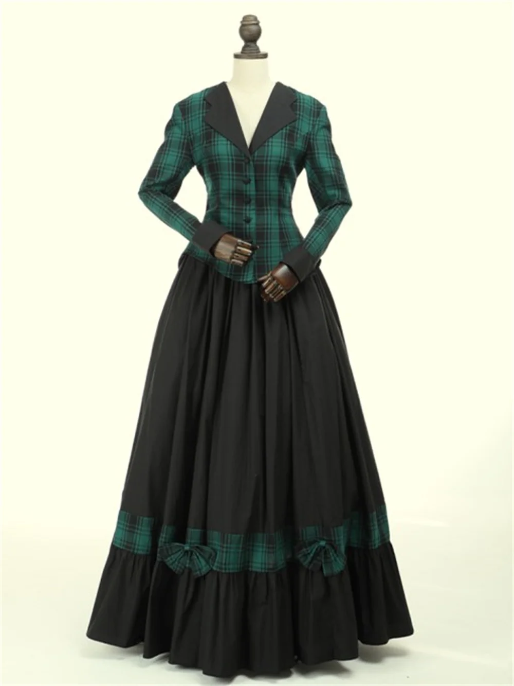 Victorian Dickens Fair Costume Tartan Dress Charles Dickens Christmas Caroler Costume Civil War Southern Belle Dress Ball Gown