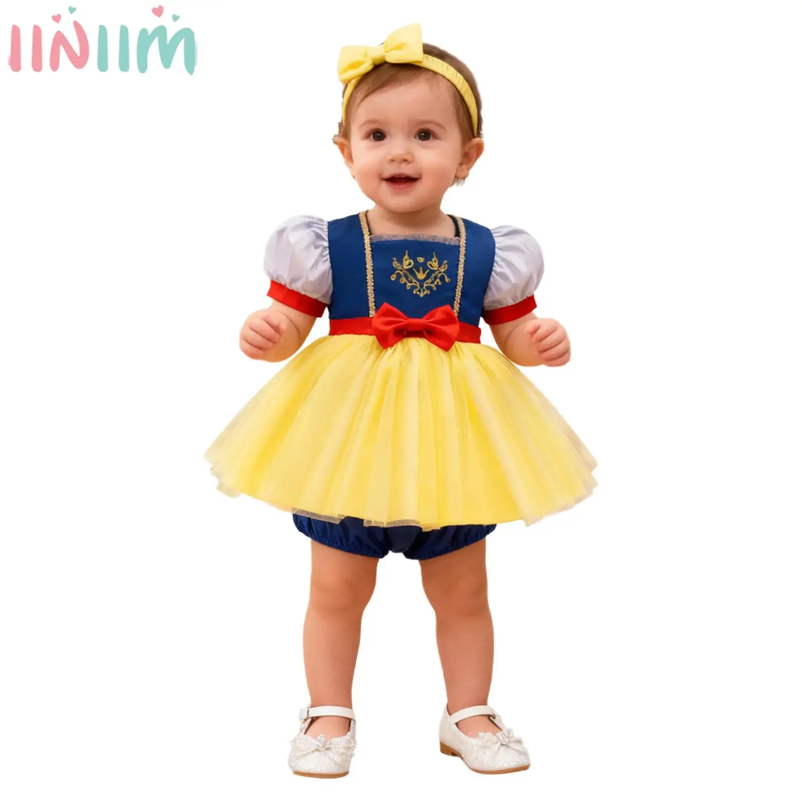 

Платье-пачка для маленьких девочек в стиле принцессы, короткий комбинезон с пышными рукавами и принтом, бальное платье с повязкой на голову, костюм для Хэллоуина и дня рождения