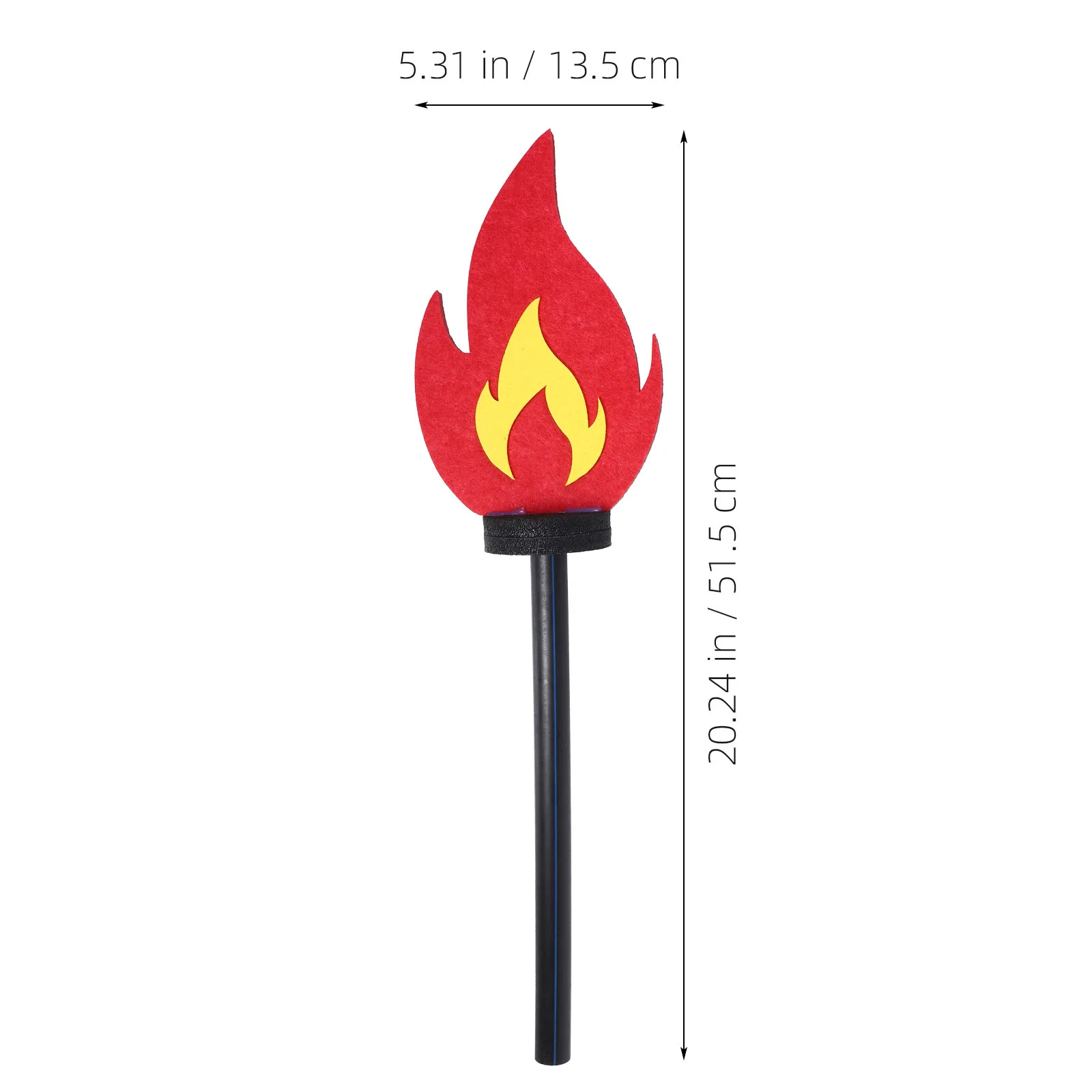 

Artificial Torch Prop Felt ABS Material Long Cheering Wand Party Cosplay Stage Performance Favor Torch Props