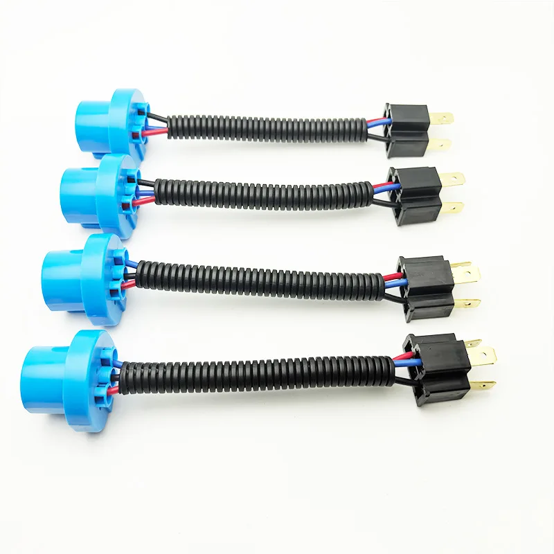 2Pcs H4 Male To 9007/9004 Female Conversion Line Wiring Harness Adapter Socket Connector For Headlight Retrofit Extension Cable