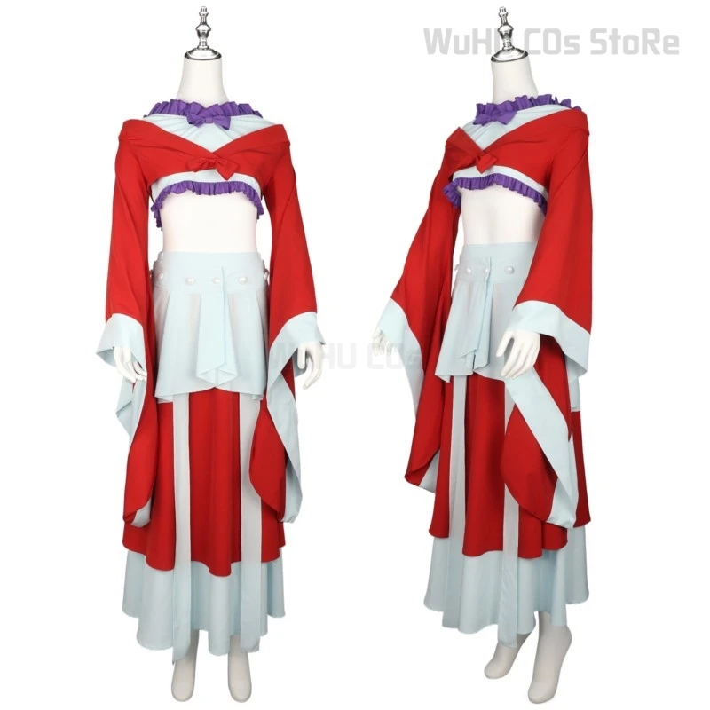 Maomao 코스프레 코스튬 가발, 애니메이션 아포테커리 다이어리, 레드 원피스 스커트, 댄스 슈즈, 달 아래 여성 할로윈 코스프레 세트