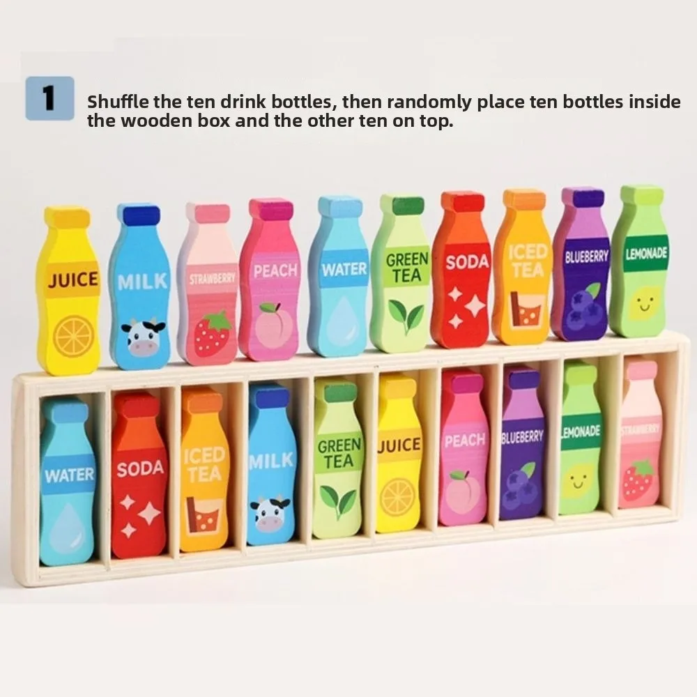 Creative Bottle Thinking Game Beverage Theme Logical Thinking Memory Match Game Color Recognition Innovative Thinking