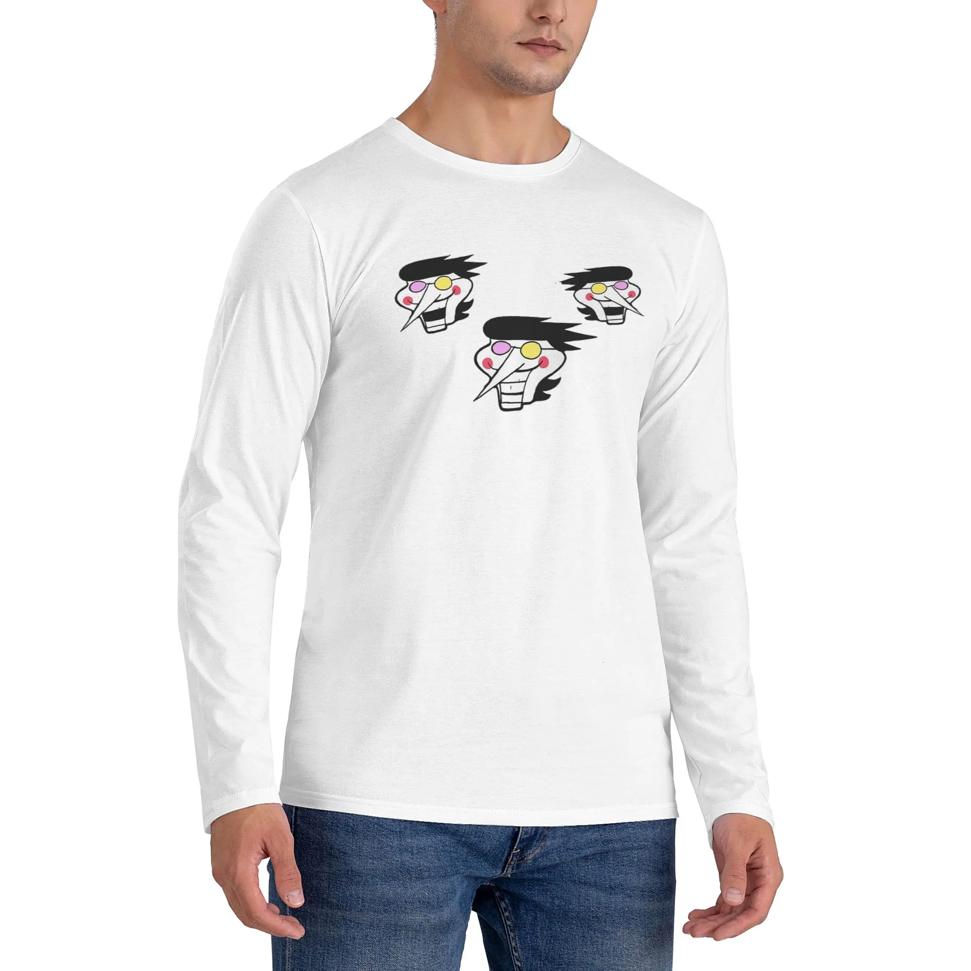 

Deltarune Spamton Men's Long Sleeved T-shirt Breathable Round Neck T shirts Spring and Autumn Men tops