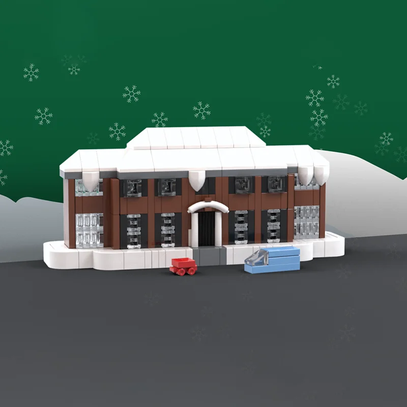 Cidade rua vista moc tijolos de construção modular casa natal modelo tecnologia blocos natal diy brinquedo construção conjunto presentes