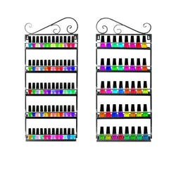 5 Tier Nail Polish Wall Mount Organizer Metal Rack Perfume Display Makeup Holder Shelf up to 100 Bottles