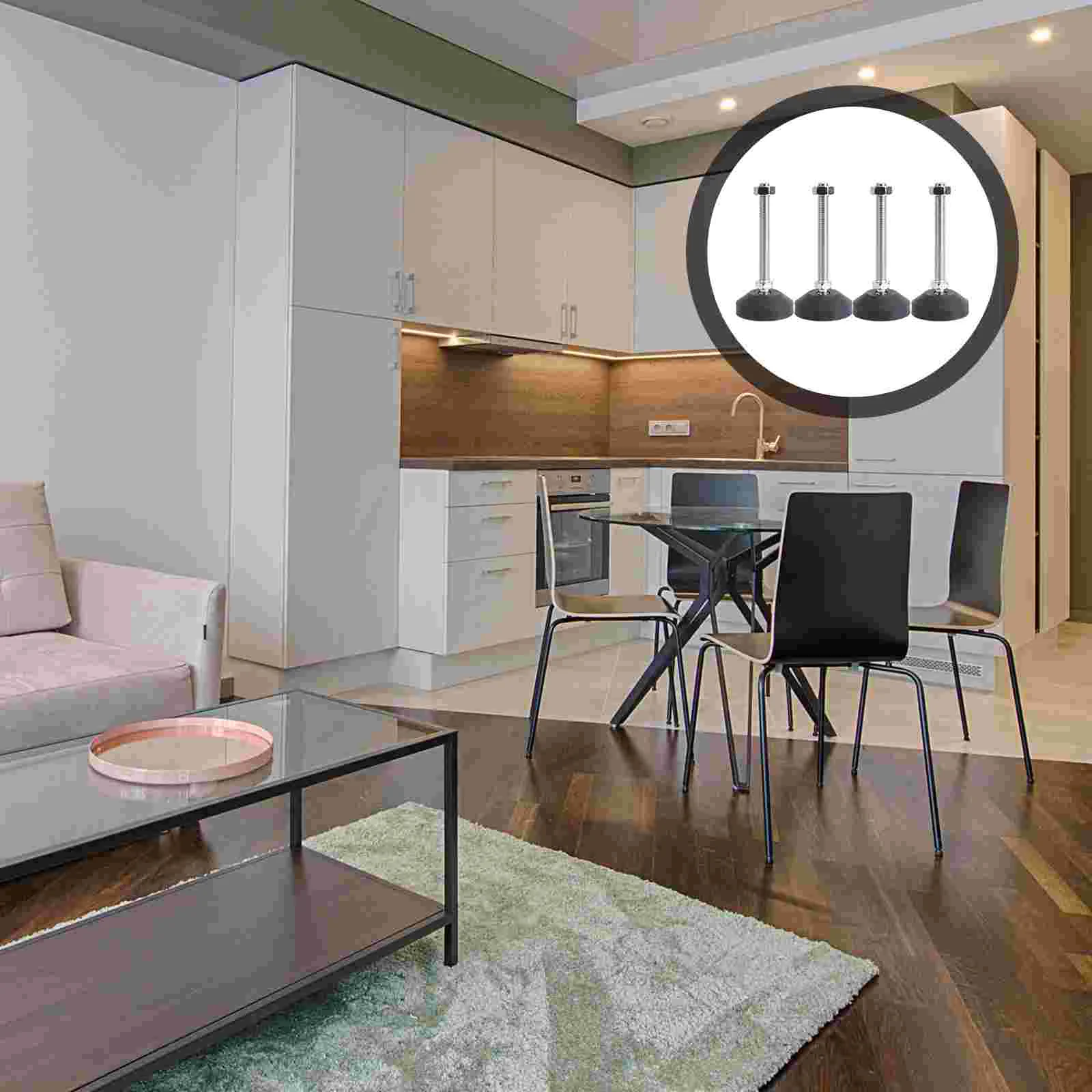 4 Pcs Non-slip Mat Furniture Stand Grips Accessories Metal Bearing Cup Monitor Table Mechanical Foot