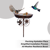 Bird Bath Bowl with Garden Stake Iron Decorative Gifts Bird Baths for Outdoors for Patio Backyard Outdoor Garden Lawn Bird tool