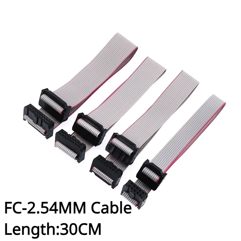 

2PCS 2.54MM pitch FC-6/10/14/16/20/40 PIN 30CM JTAG ISP DOWNLOAD CABLE Gray Flat Ribbon Data Cable FOR DC3 IDC BOX HEADER