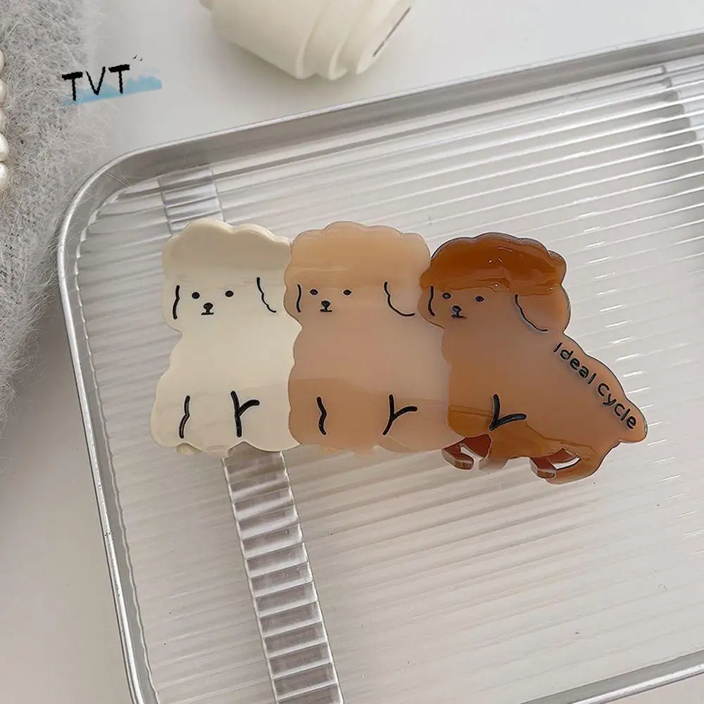 

Sweet Ponytail Holder Ins For Girls Large Hairpin Letter Acetate Dog Hair Claw Puppy Dog Korean Shark Clip Women Hair Clip