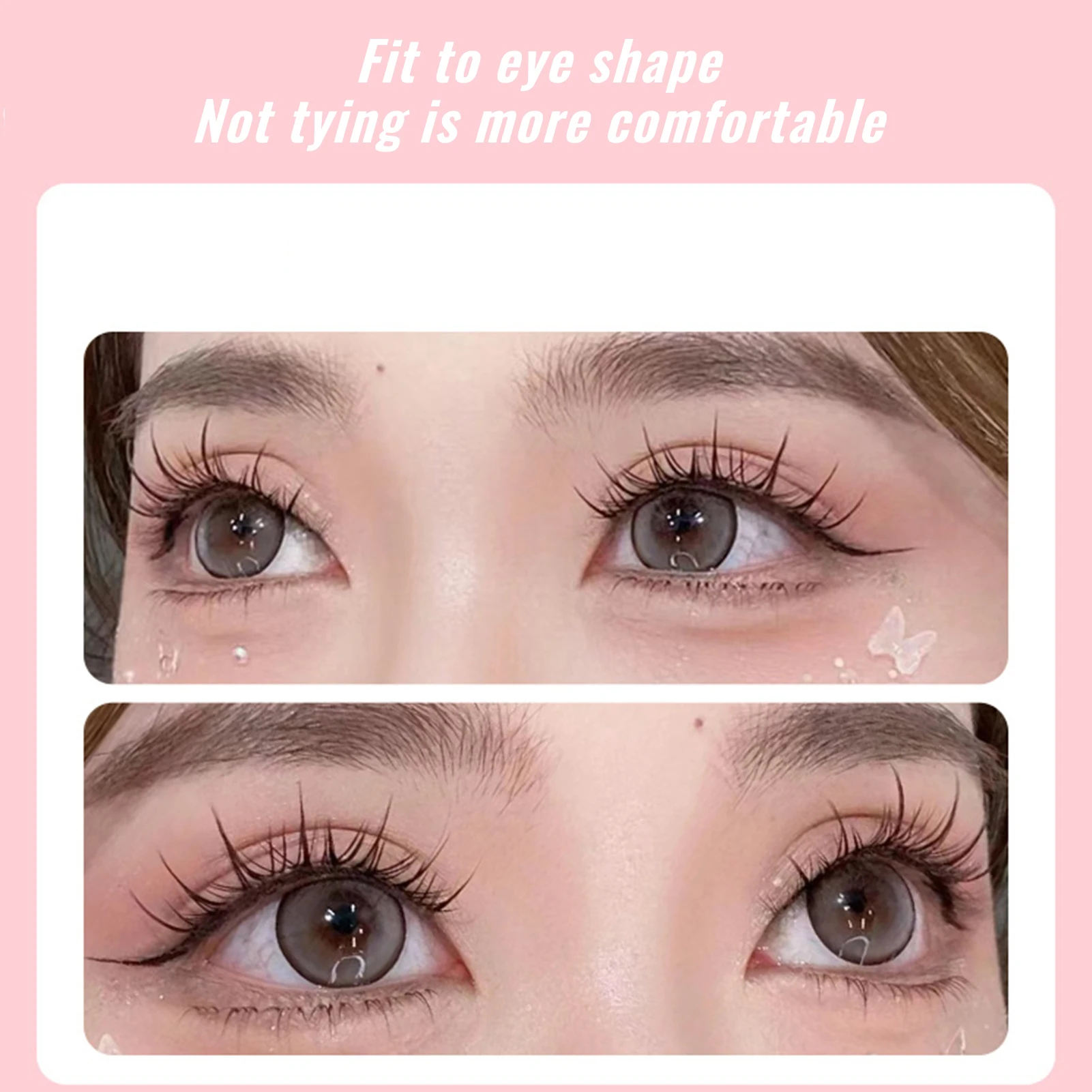 5 คู่มังงะขนตาปลอม South Korea แฟชั่นสไตล์ lash โปร่งใส Bands Lashes สําหรับ Eye Lifting ธรรมชาติอุปกรณ์แต่งหน้า