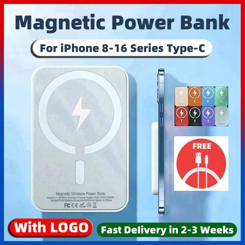 

10000mah New Magnetic Powerbank Magnetic Wireless Power Bank For iphone 12 13 14 15 16 16Pro Max 16Plus Type C External Battery