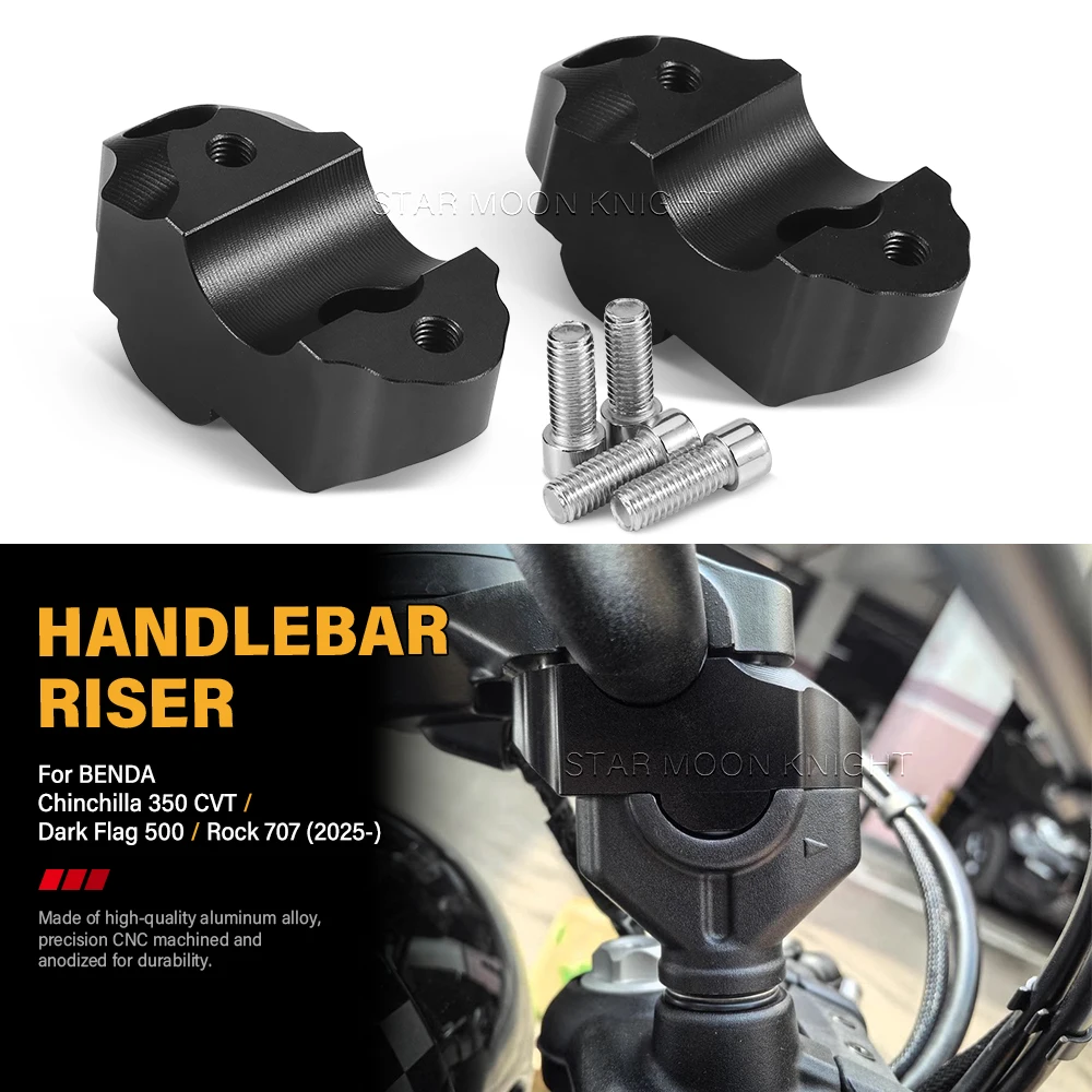 Handlebar Risers Bar Clamp Cover For BENDA Chinchilla 350 CVT Dark Flag 500 Rock 707 GrayStone 707 2025- Motorcycle accessories
