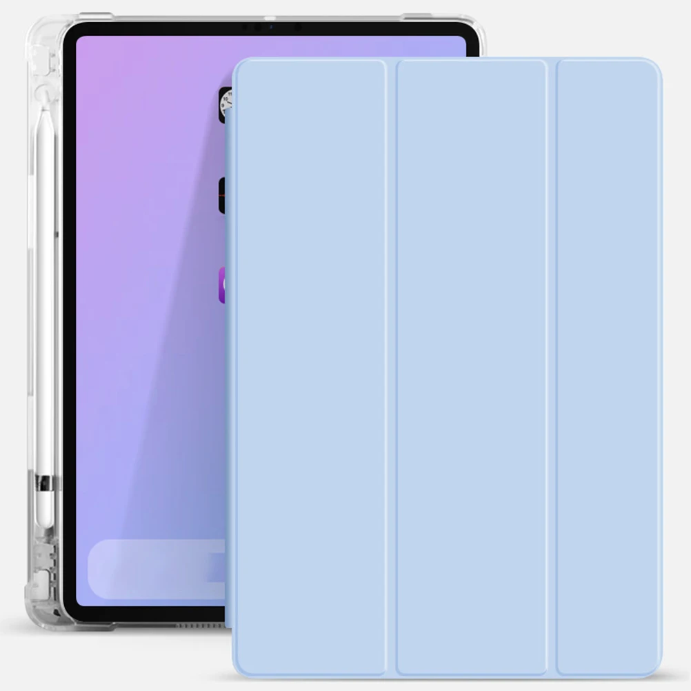 

Складной чехол для планшета 10,9, противоударный чехол, слот для ручки, синий, прозрачный, функция сна, пробуждения, защитный