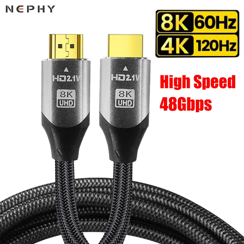 8K 60Hz HDMI 2.1 Cable for Xiaomi mi TV Box PS3 PS4 PS5 High Speed 4K 120HZ Long Wire 1M 2M 3M 5M 8M 10M 1 2 3 5 8 10 12 Meters