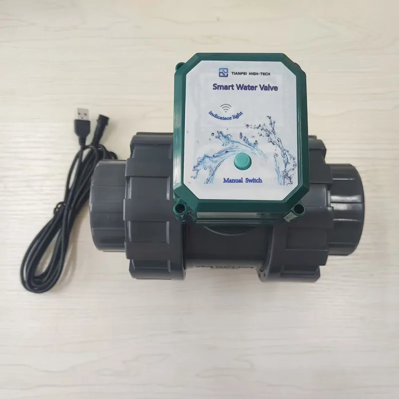 

Умный Wi-Fi клапан Tuya из ПВХ DN50 с управлением через приложение Tuya, регулировкой расхода воды, функцией таймера обратного отсчета для защиты дома от протечек