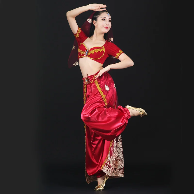 

Halloween Women's Belly Dance Costume Classical Stage Clothing Indian Lantern Pants Crop Top Princess Dress Dancing Set Carnival