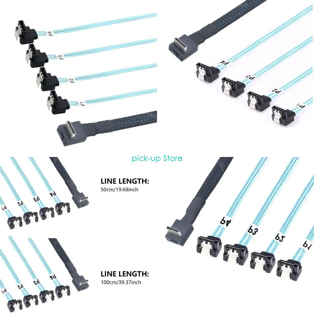 

Q5WA Угловая Oculink SFF 8611 4i до 4x 7p кабель PCIe 50/100 см усиливает характеристики твердого диска EGPU