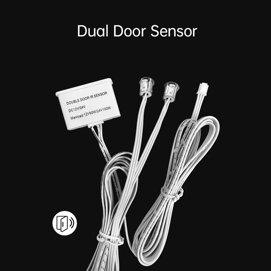 

DC12-24V Dual Door Switch Double Sensor Switch Auto ON/OFF Control LED Light Switch Sensor For Closet Cabinet Wardrobe Lighting
