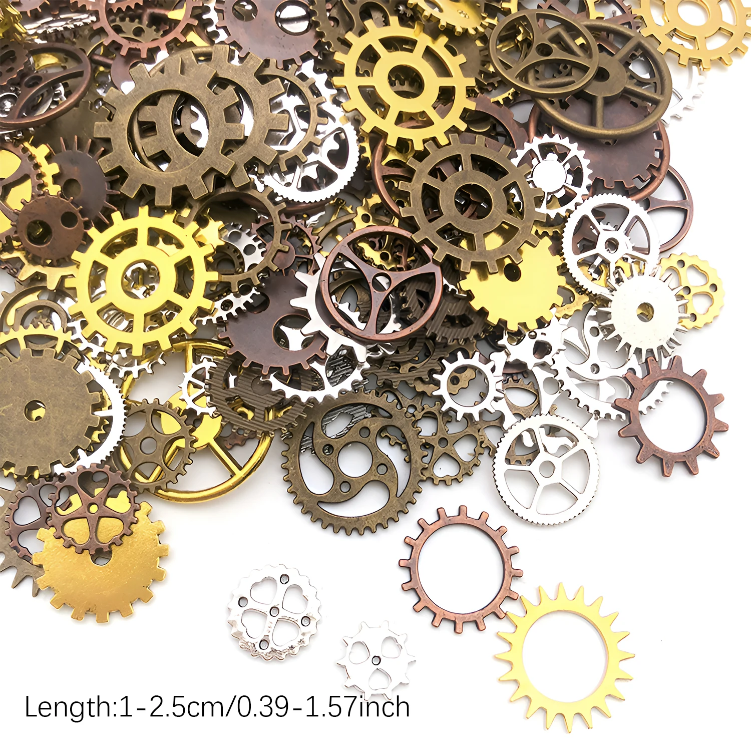 About 50g Random Mix Color Mix Size Metal Mechanical Steampunk Cogs Gears Charms Pendant For DIY Jewelry Making Accessories