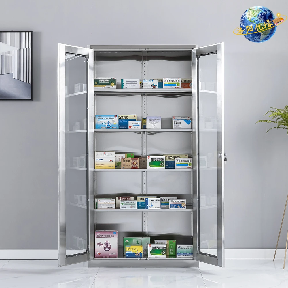 Armadietto ospedaliero in acciaio inossidabile con serratura per esposizione dei farmaci e funzionalità operative per stanze pulite