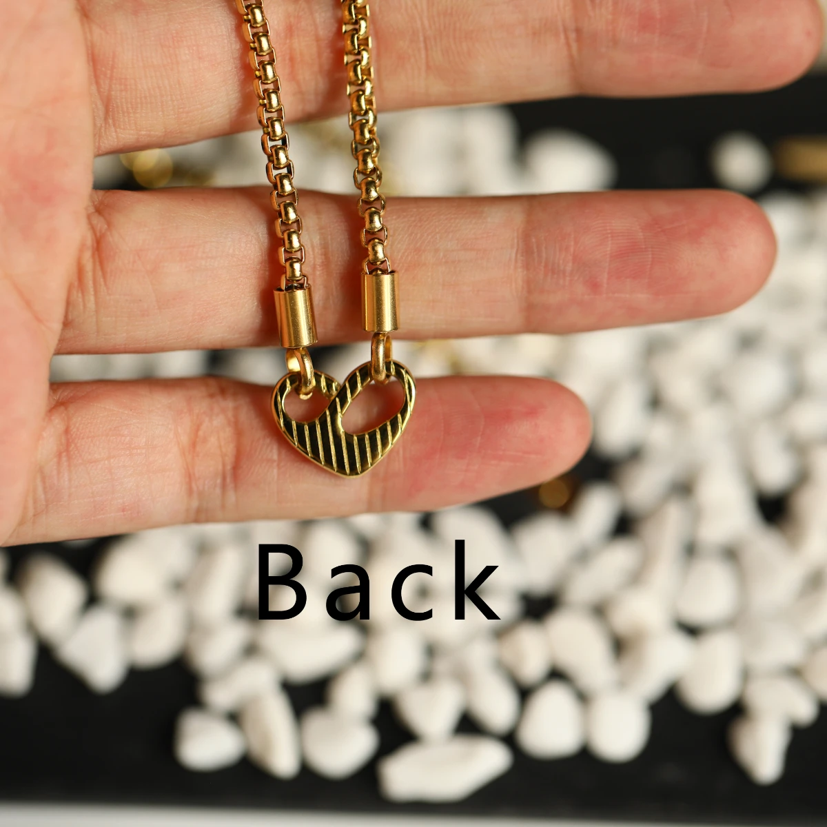 Collar de amor, colgante, joyería de estilo vintage, chapado al vacío, 18k en el horno, regalo para mamá