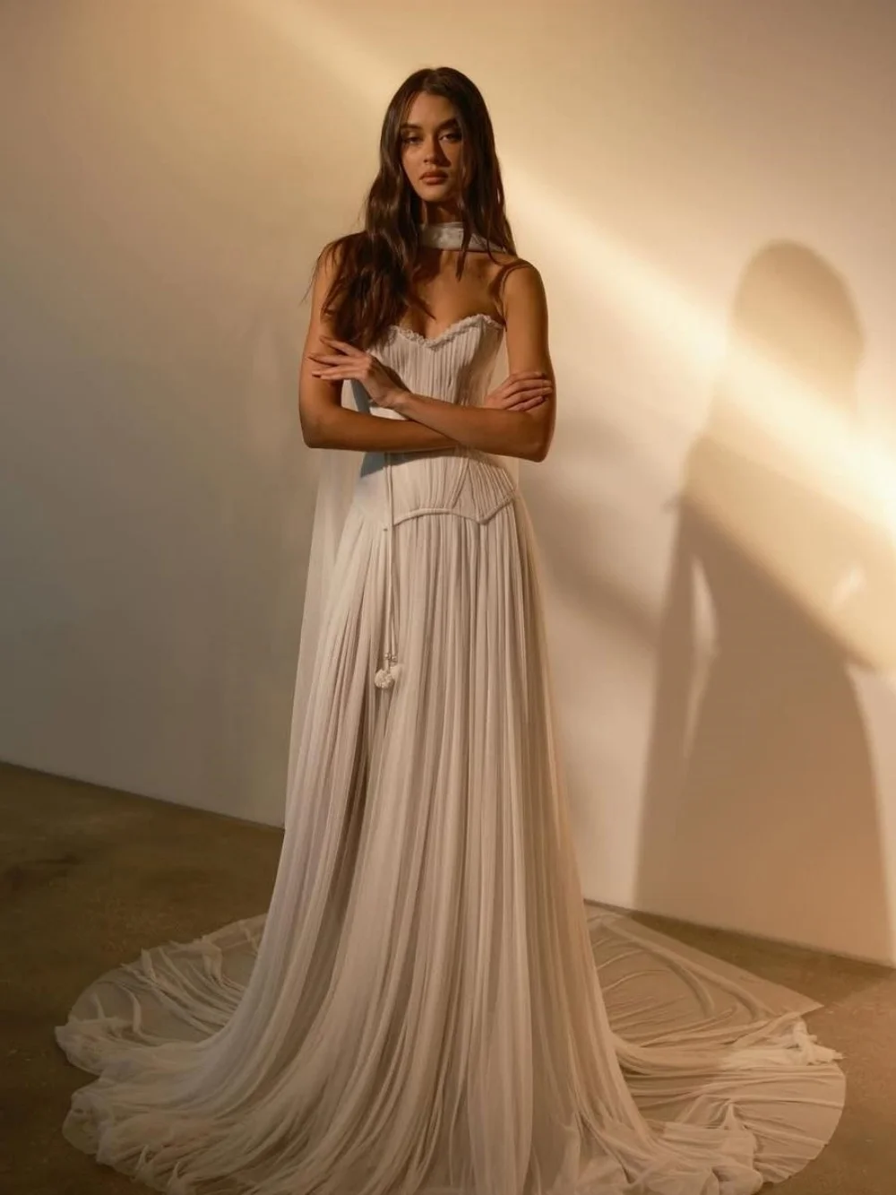 

DMDRS Elegant Chiffon Prom Dress 2026 Charming Strapless Evening Dress Sexy Sleeveless A-Line Floor-Length Gown Vestidos De Novi