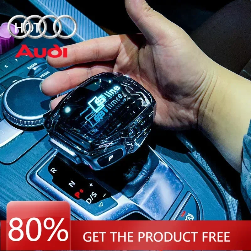 

2026 Hot Interior Stickers Audi LED Crystal Gear Shift Knob Cover for Audi Q7 A6 Q8 SQ5 A5 A4 S4 RS5 RS6 A7 SQ8 2016-2024 Gear L