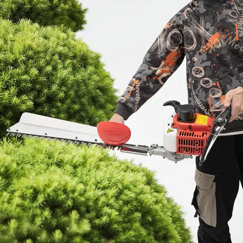 Hedge Trimmer 0.65KW Aluminum Garden Bush Trimmer Tool, 7500r/min, Single-edged Blade Hand-pull Start, 103*26*25 cm