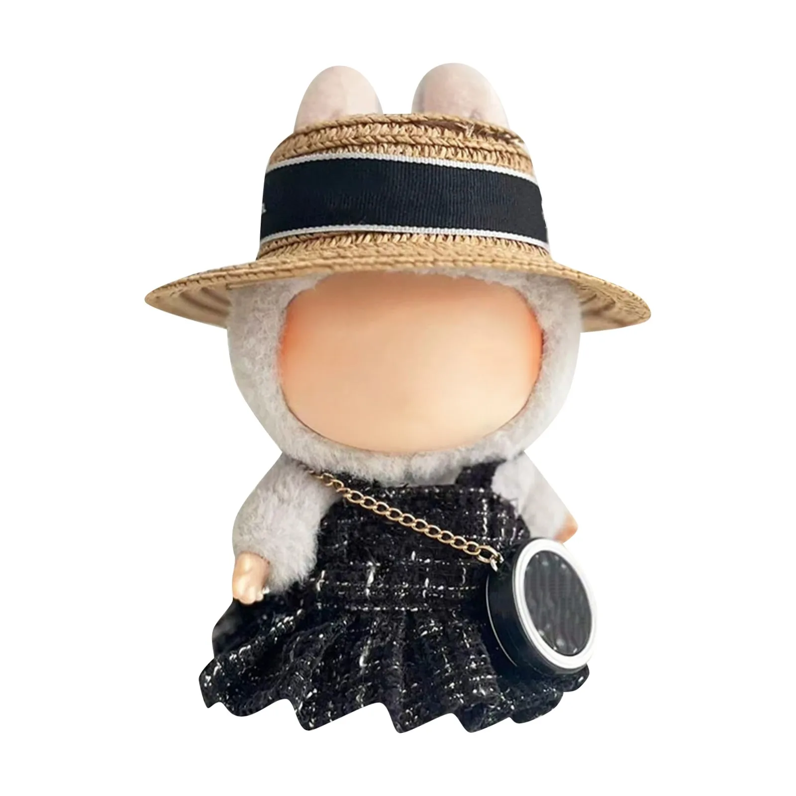 

17cm Mini Plush Doll'S Clothes Outfit Accessories For Korea Kpop Exo Labubu Idol Black dress Clothing Gift