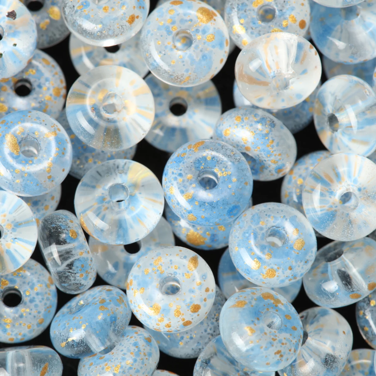 515/225pcs Flat Round Gold Sprinkling Crystal Glass Beads Colorful Loose Beads For Jewelry Making DIY Bracelet Earrings Findings