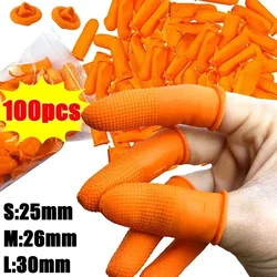 100/50/5Pcs Orange Non-slip Finger Cots Anti-static Latex Coats Disposable Fingertips Protector Gloves Industry Cot Wholesale