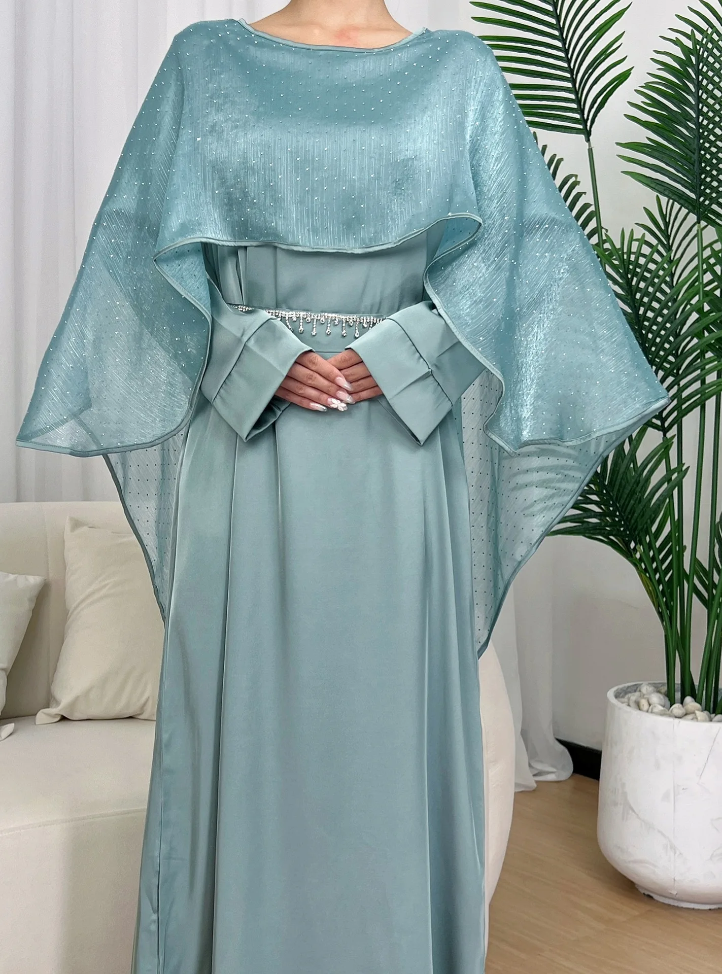 Abaya Middle East Women's Muslim Dress Abaya Simple Cape Starry Sky Robe Dubai Arabia Elegant Temperament Robes Islamic Clothing