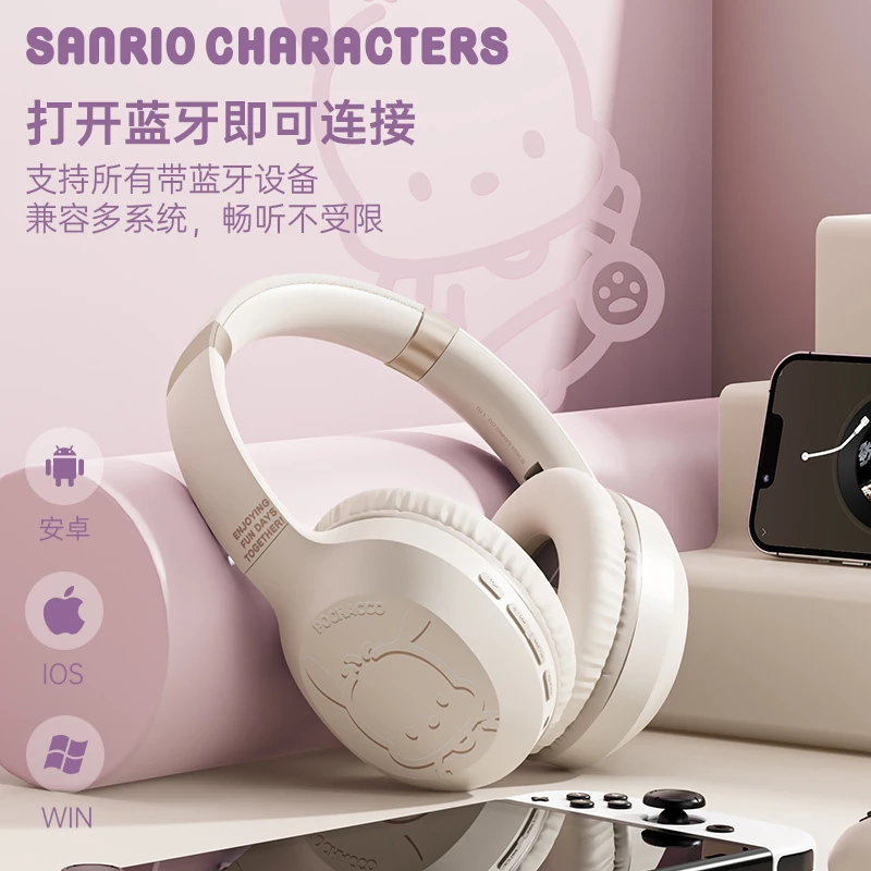 Sanrio Hello Kitty Wireless Over Ear Headphones Cute Pink Compatible With Ios Android  For Women Daily Music  Cute Gifts Toys view 5
